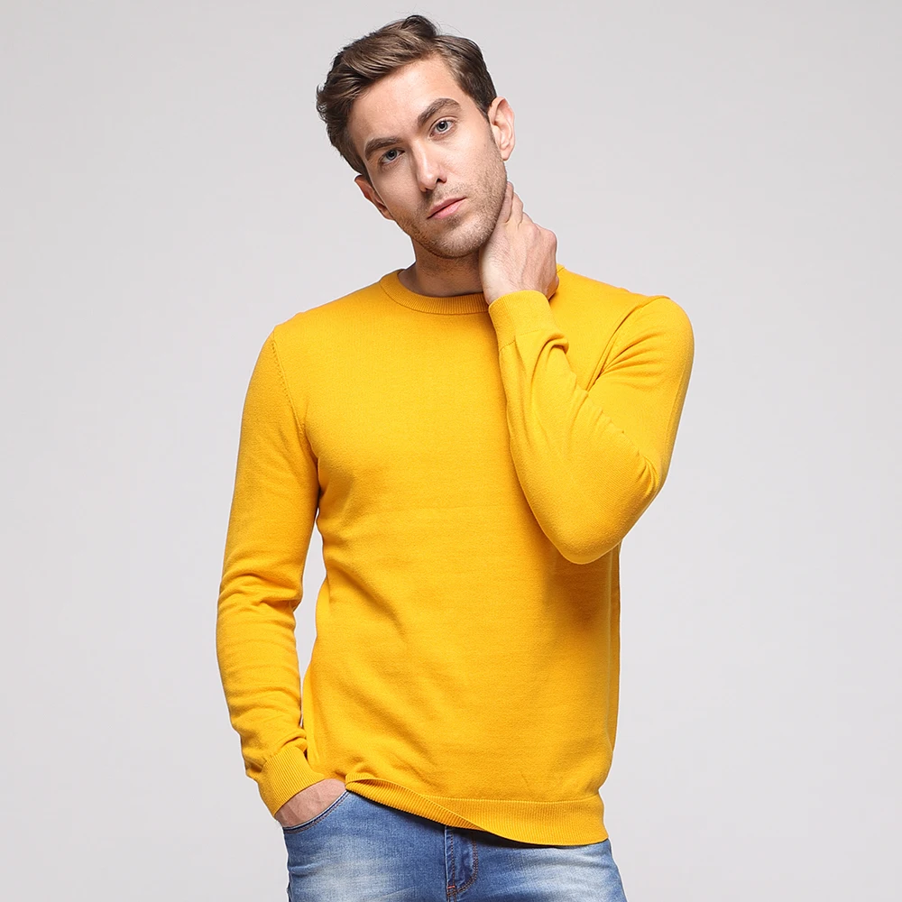 Vomint, весенний базовый Мужской свитер, пуловеры, Одноцветный, круглый вырез, трикотажный, хлопок, ткань, подходит ко всему, разные цвета, обычная посадка, U6PI6833
