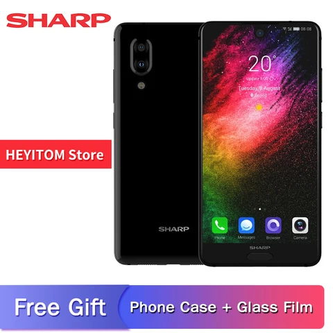 SHARP AQUOS C10 SmartPhone Android 8 0 4GB 64GB 5 5  FHD  Snapdragon 630 Octa core Face NFC 12MP 2700mAh mobile phone