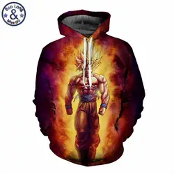 5XL мужские толстовки 3D Аниме Толстовка Dragon Ball Супер Saiyan пуловеры Гоку хип хоп Уличная мужская с длинным рукавом