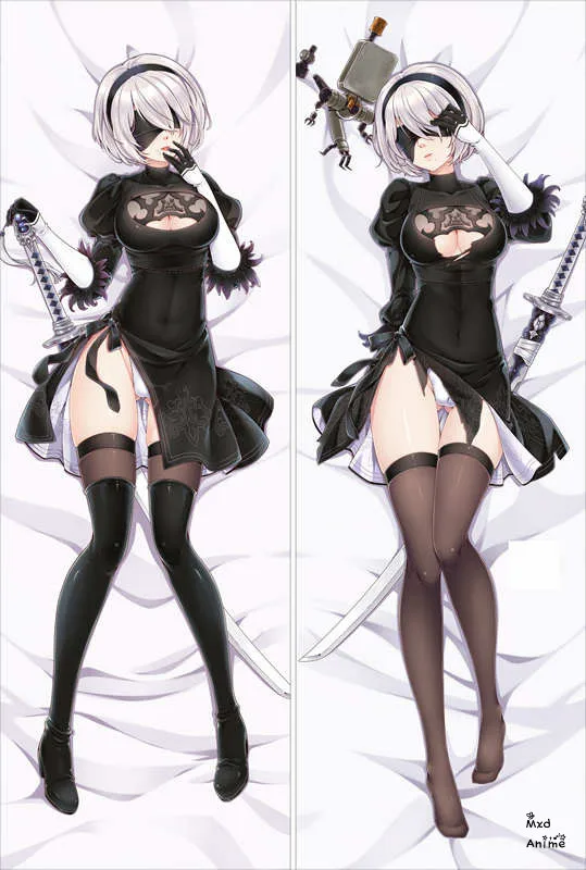 Наволочка с рисунком аниме NieR Automata сексуальная девушка YoRHa No. 2 Тип Botaku Waifu Dakimakura