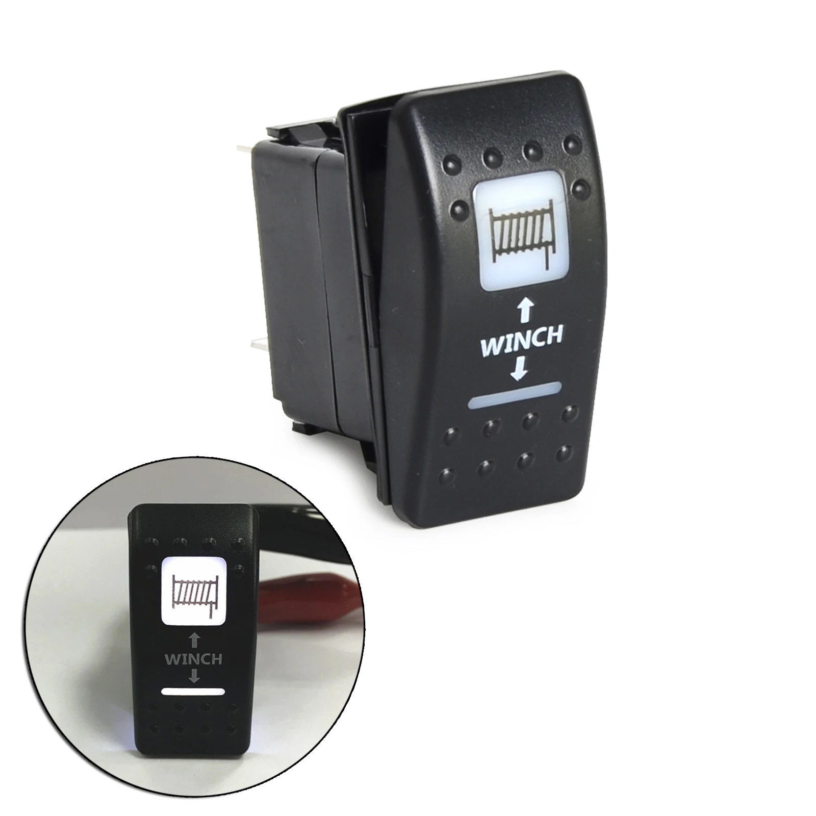 Generic Rocker Switch LED Indicator WINCH For UTV Polaris Can Am Maverick Commanderin Car