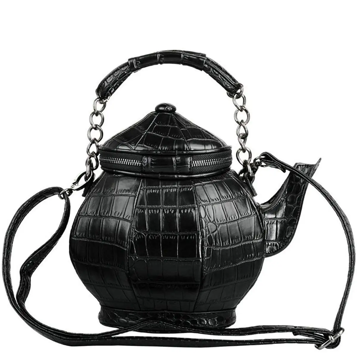 

LJL-Funny Gothic Purse Teapot Shaped Crossbody Handbag Top-Handle Tote Women'S Shoulder Bags