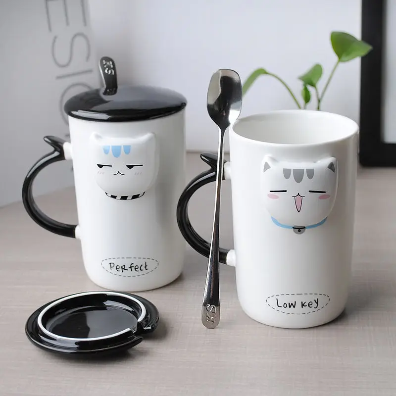 TECHOME керамическая кружка для кофе, завтрака, молока, воды, фарфоровая чашка для кошки, ручная роспись, подарок для детей, материал для здоровья