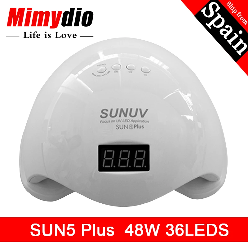 

MIIMYDIO SUN5 Plus 48W 36Leds SUNUV Dual UV LED Nail Lamp Nail Droger Gel Polish Curing Light met Bodem 30 s/60 s Timer