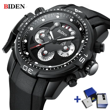 

BIDEN Luxury Brand Mens Watch Casual Fashion Sports Watches Quartz Watch Military Waterproof Wrist watch mann Relogio Masculino