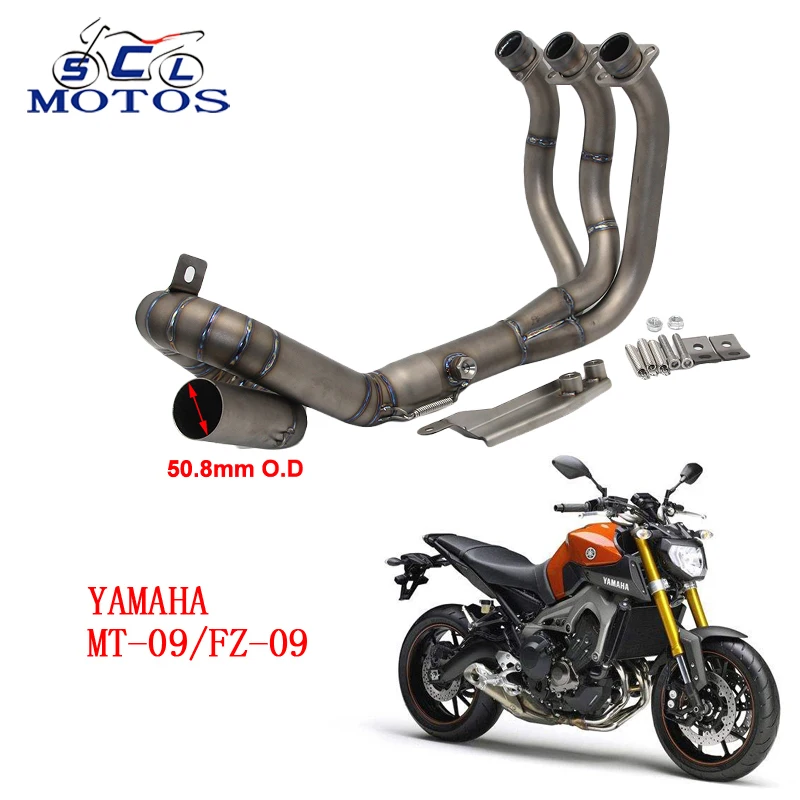 

Sclmotos -Motorcycle Motorbike Titanium Alloy Middle Pipe Motorcycle Exhaust Muffler For Yamaha MT-09 MT09 FZ-09 FZ09 Racing