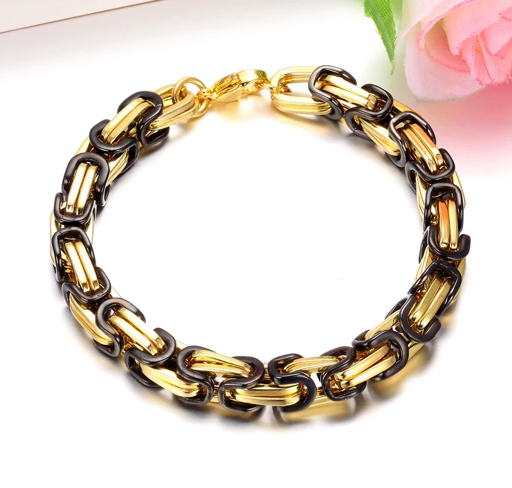 new Promotion! Men's Bracelets Gold Chain Link Bracelet Stainless Steel