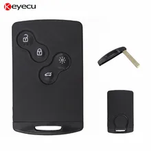 Keyecu Semi-intelligent Remote Control Car Key 4 Button 433MHz With PKE PCF7941/7961 Chip for Renault Koleos