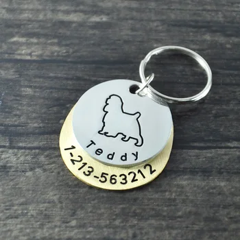 

Personalized dogtags, Springer Spaniel dog tag,Custom Dog ID Tag, Hand Stamped Identification Dog Tag, engraved name and number