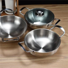 Корейская маслосберегающая сковорода Бытовая кастрюля мини-фритюрница с двойными ушами маленький сухой горшок обои suop кастрюля для тушения стеклянная крышка