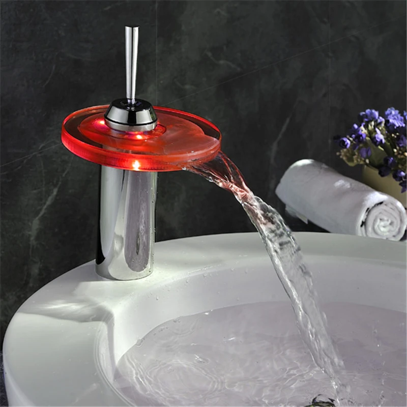 2015 Creative Home LED Faucet Colorful color Glow led faucet lights