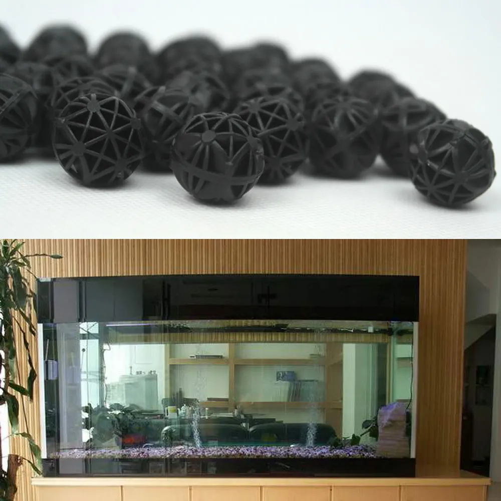 

100pcs/Pack 18mm Biological Bio Balls Aquarium Fish Tank Wet/Dry Canister Filter Media Black Aquariums Accessories