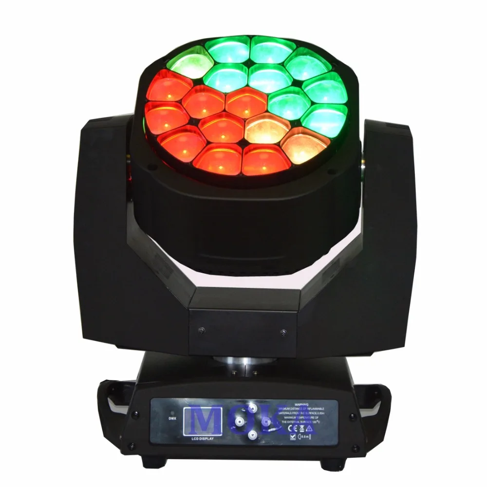 Светодиодный светильник Rgbw Zoom 19x15W Bee Eye Moving Head Light с футляром для полета|moving head
