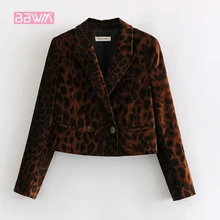 Зимняя новая женская бархатная Повседневная куртка с v-образным вырезом с принтом животных