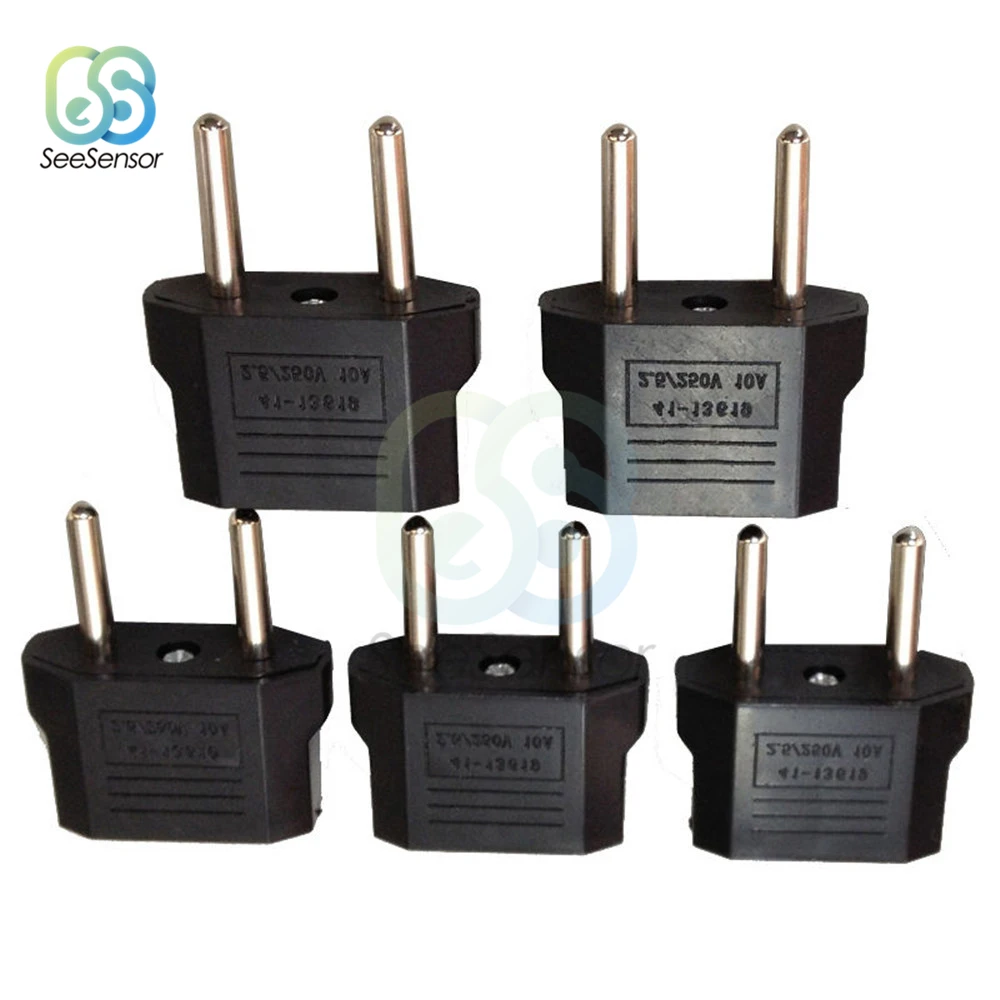 5Pcs Universal US To EU Plug USA To Euro Europe Travel Wall AC Power Charger Outlet Adapter Converter 2 Round Socket Input Pin power adapter