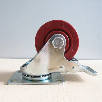 

4 pcs 3 inch swivel rigid brake high temperature resistance nylon caster wheel with brake caster