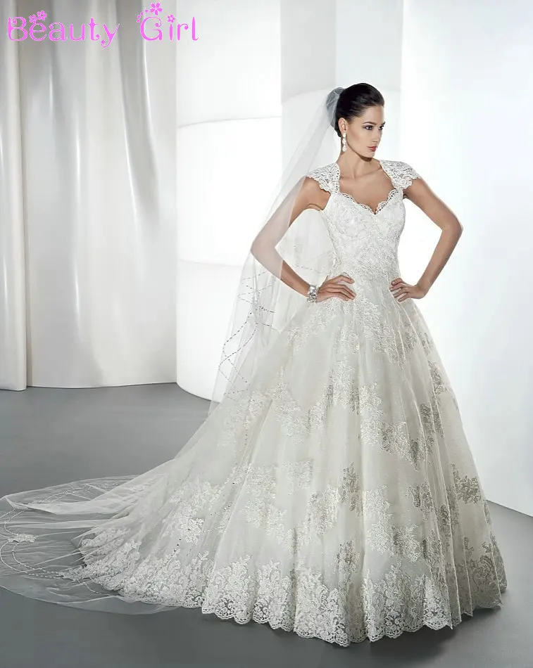 Elegant Princess Wedding Dress Short Sleeve Lace Gowns Elegant Princess Wedding Dress Short Sleeve Lace Gowns Bridal Gown Vestido De Casamento In Dresses From Weddings Events On Aliexpress