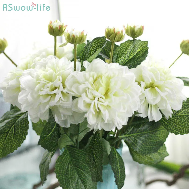 

2 Dahlia Artificial Flowers Fake Flower Decoration Home Decoration Wedding Arrangement Festival Party Supplies