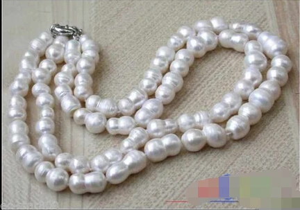 

A P1532 2ROW" 18MM WHITE baroque DOUBLE FRESHWATER PEARL NECKLACE
