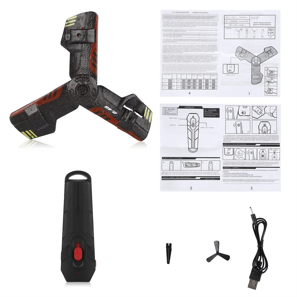 2.4G UFO Boomerang Aircraft Creative Mini Drone RC Quadcopter Remote Control Toy Rechargeable With Flash Light