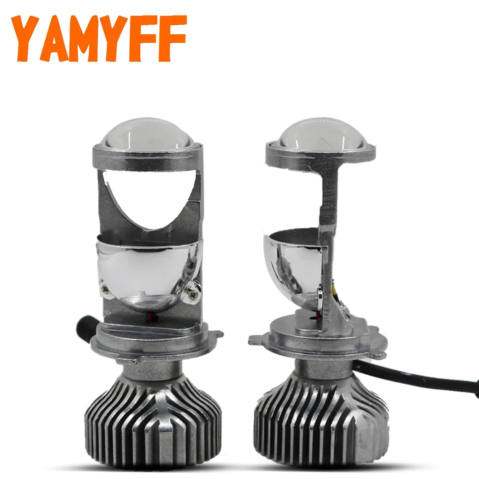 

YAMYFF H4 LED Mini Projector Lens Car Headlight H4 Headlamp Hi/lo Beam 12V Automobles LED Bulbs LED Conversion Kit 8000LM 6000K