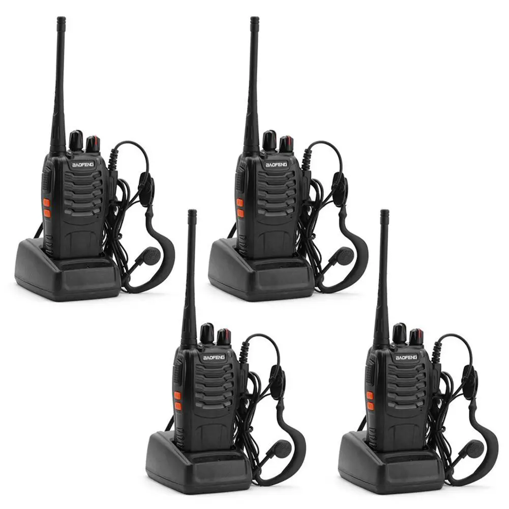 

DSstyles 4 PCS Baofeng BF-888S Walkie Talkie Handheld Pofung 888s UHF 5W 400-470MHz 16CH Two Way Portable Scan Monitor Ham CB Ra