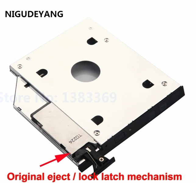2nd HDD SSD Hard Drive Optical bay Caddy Frame Adapter with Eject Lock Latch Mechanism for Dell Latitude E6400 E6500 E6410 E6510 hard drive disk enclosure