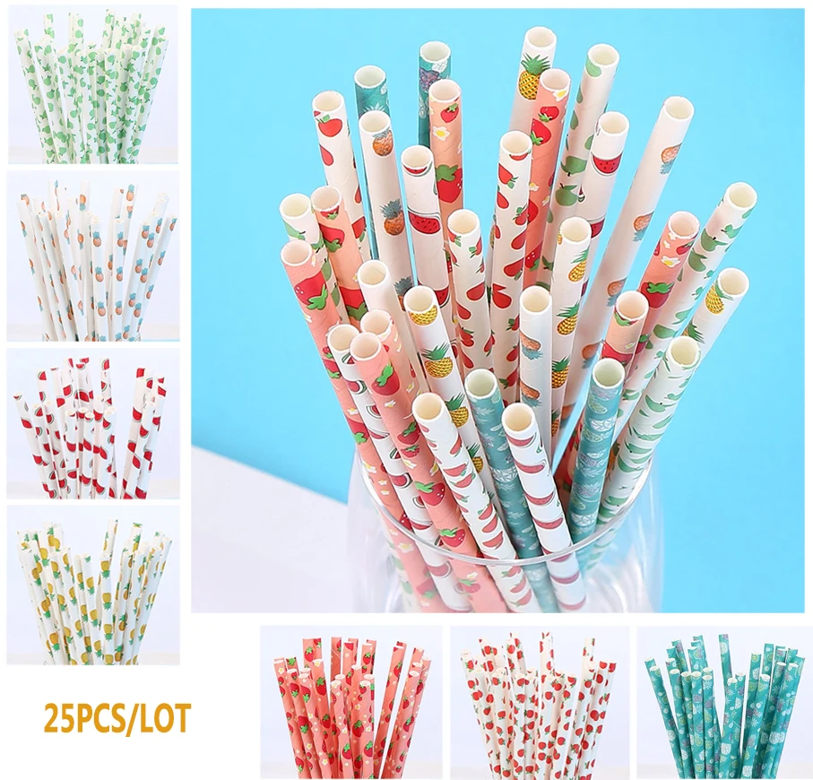 

birthday decoration valentines 25pcs Straw Drinking Paper Straws bachelor party children birthday party decorations for Summer