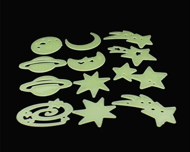 

Luminous stars glow in the dark home decor Fluorescent space Planets rocket UFO astronaut universe Wall Stickers art decal