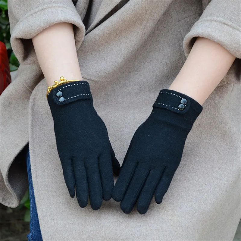 Новинка зимы Сенсорный экран перчатки Дамы Теплые; больших размеров бархат утолщение перчатки Корейская версия из двойной пряжкой