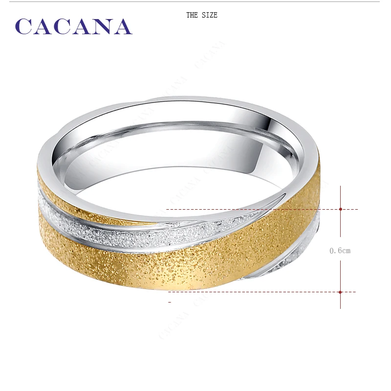 CACANA Stainless Steel Rings For Women Personalized Fashion Shining Sand On Jewelry Wholesale NO.R81