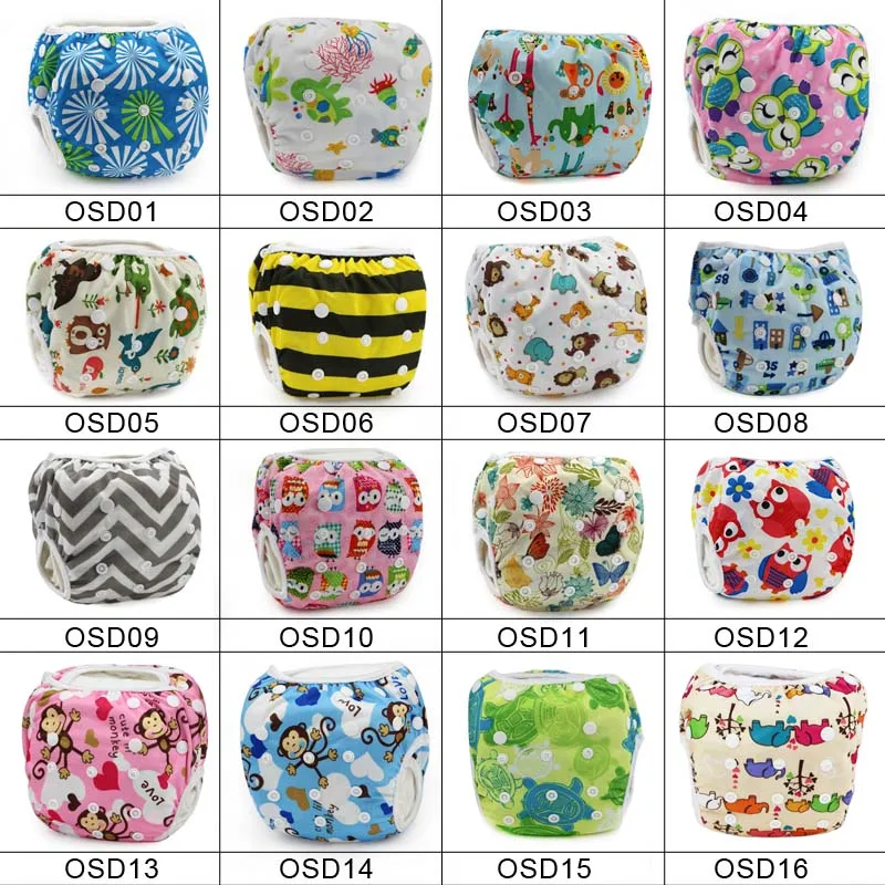 

1Pcs Happy Waterproof Baby Swim Diaper Cover Pant Boy Girl Swimwear Children Diapers Washable Reusable Cloth Nappies 16 Colors
