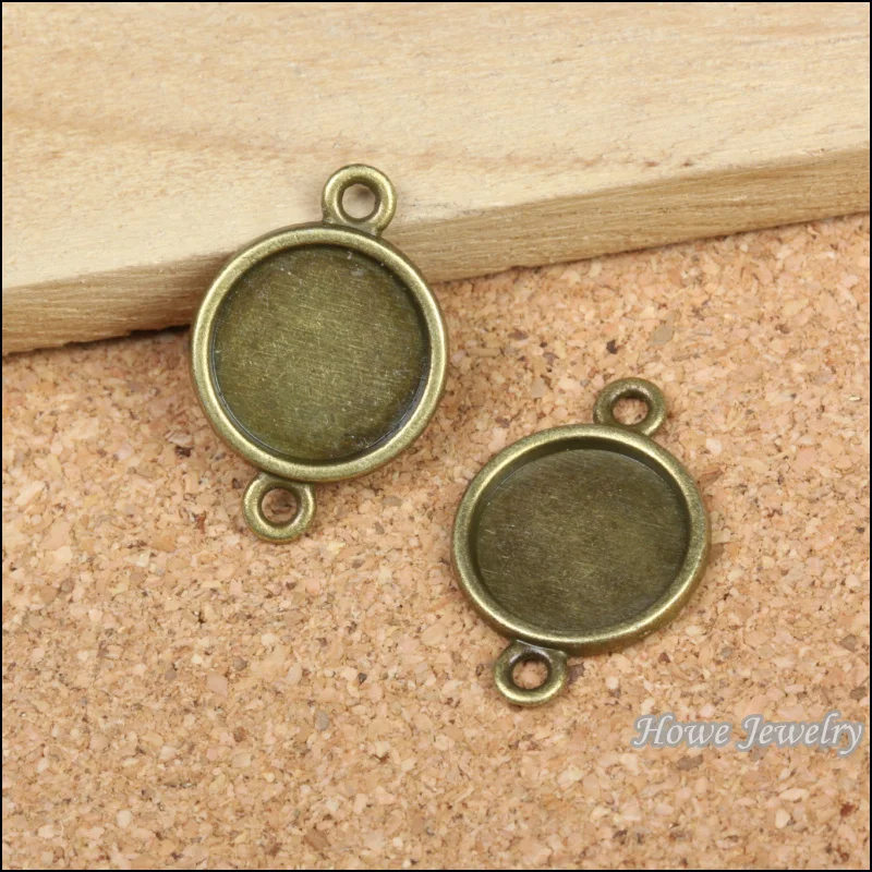 

42 PCS Circular frame connector Pendant Charm Antique bronze Zinc Alloy fit Bracelet Necklace DIY Metal Jewelry Findings