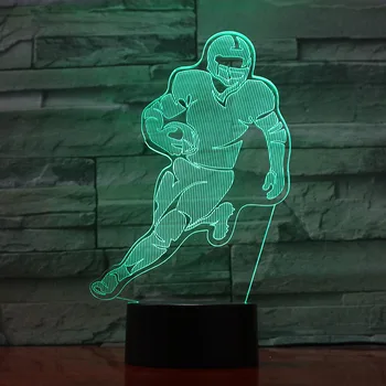 

American football Figure Quarterback QB Usb 3d Led Night Light Boys Child Kids Fans Birthday Gifts Desk Lamp Bedroom Tom Brady
