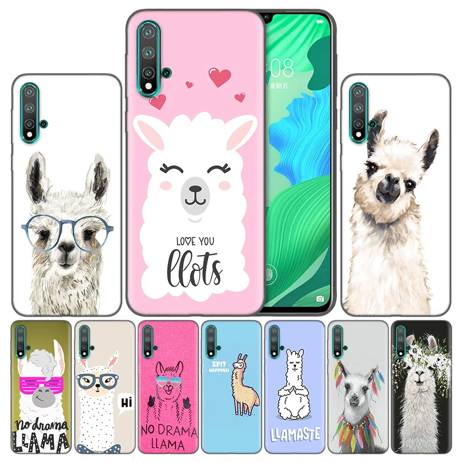 

Bag Soft Cover Cases For Huawei Honor 20 P20 P Smart Z Nova 5 Y6 Y7 Y9 lite Pro Plus 8X 2019 Capa Coque Lama Llama Alpacas