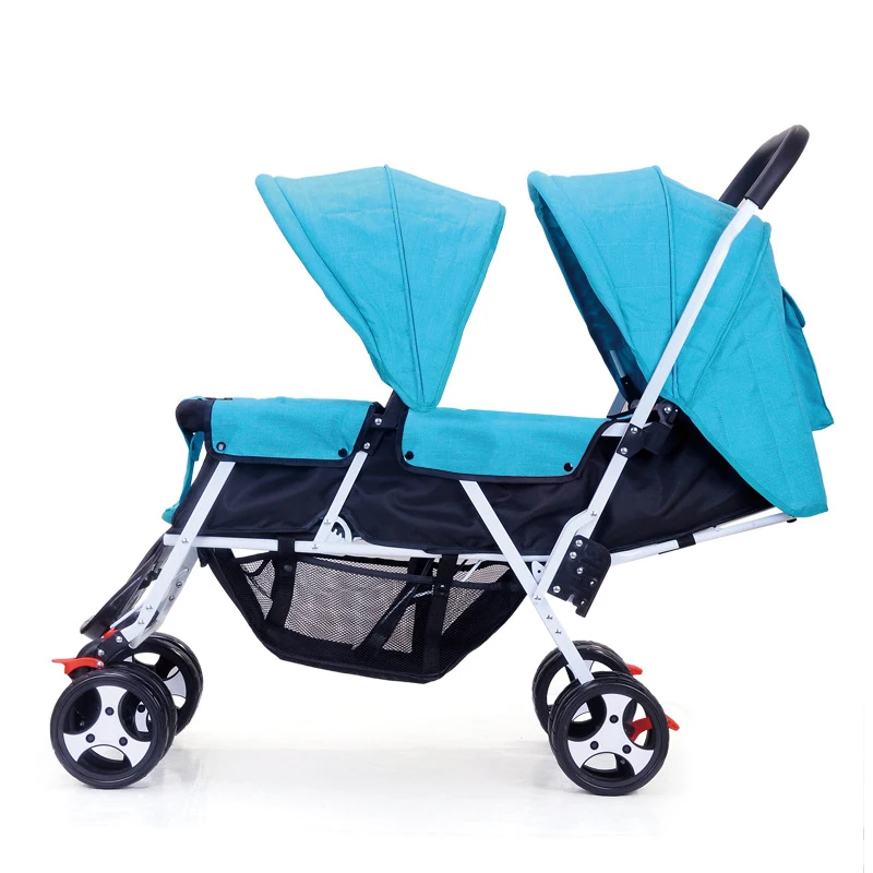 

2018 new twin baby stroller double car stroller folding stroller can sit reclining