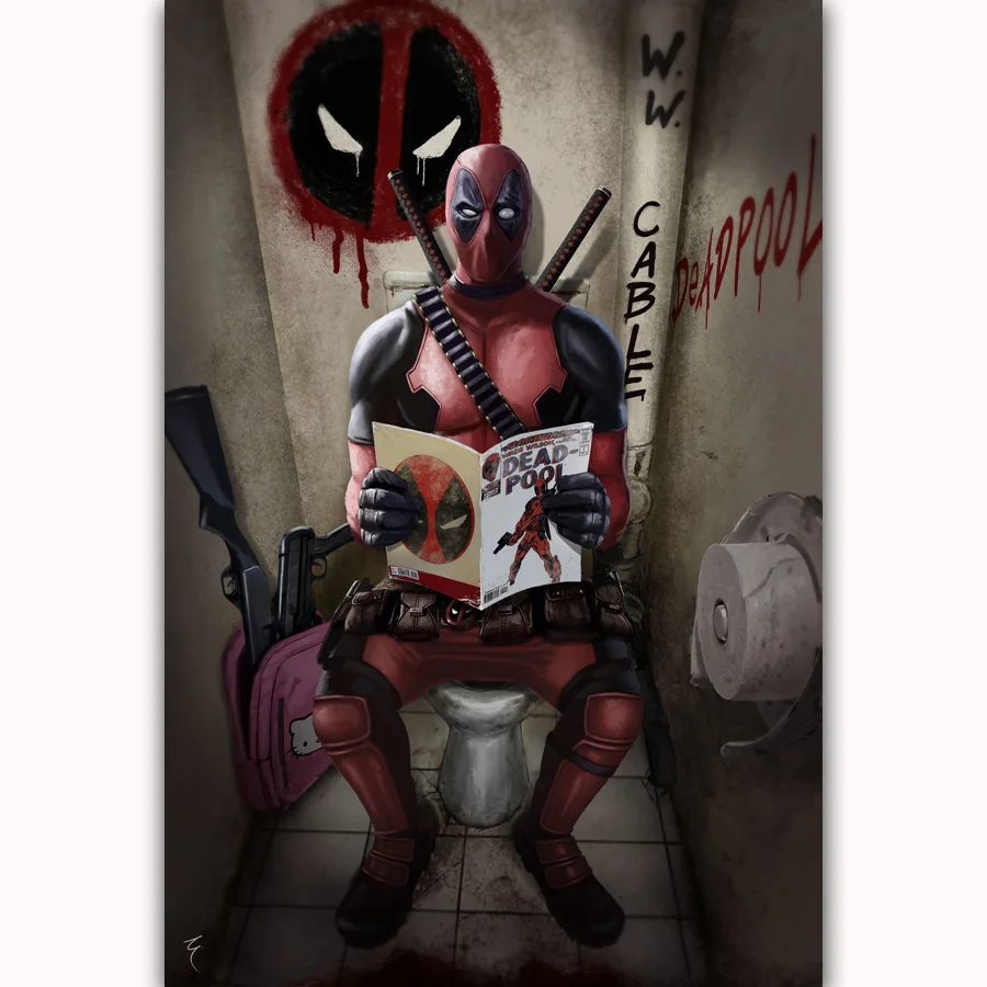 

MQ419 2017 Deadpool Superheroes Comic Funny Marvel Hot New Art Poster Top Silk Light Canvas Home Decor Wall Picture Printings