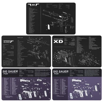 

Magorui P226 P229 XD 1911 Glock Gun Cleaning Rubber Mat 17"x11" With Parts Diagram and Instructions Armorers Bench Mat Mouse Pad