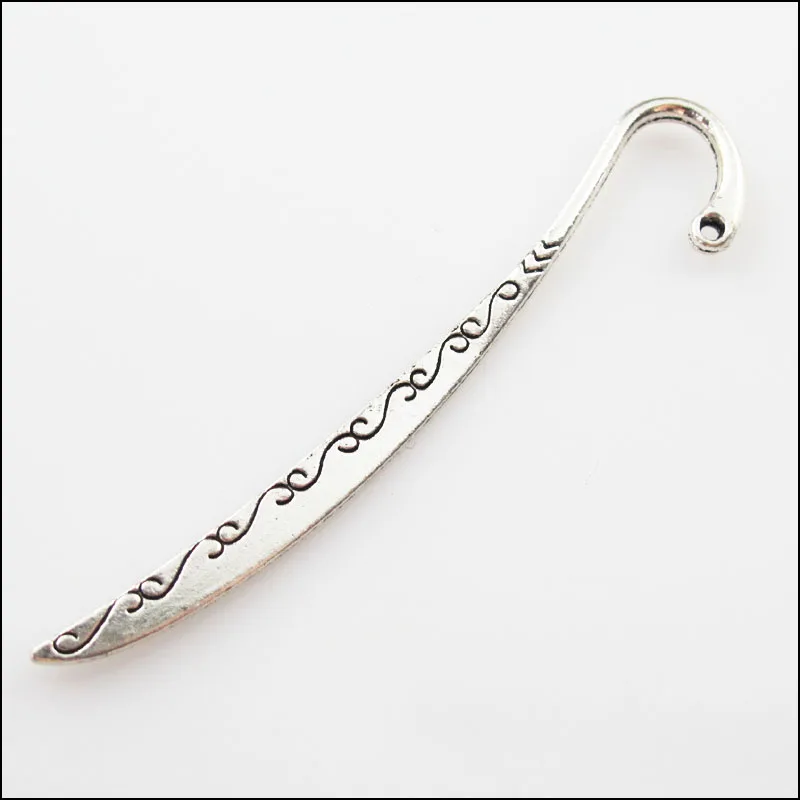

New 2Pcs Tibetan Silver Clouds Bookmarks With Loop Connectors 17x85mm Craft DIY