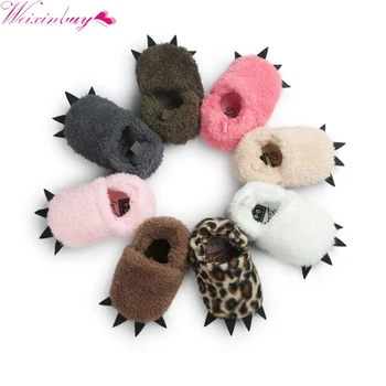 

Newborn Infant Winter Warm Leopard Claw Crib Shoes Kid Baby Indoor Slippers Shoes 0-18M 13