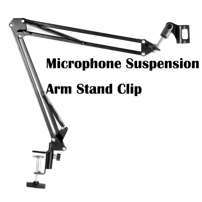 FORNORM микрофон Подвеска рычаг стенд с зажимом и настольный монтажный зажим фильтр ветрозащитный экран щит Клип Комплект - Цвет: Arm Stand Clip