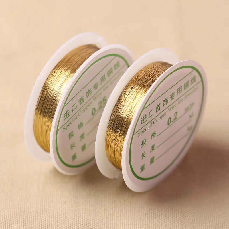 

1 Roll 0.2MM 0.3MM 0.4MM 0.5MM 0.6MM Gold Color Can make shape Copper Metal Wire Diy Findings Accessories