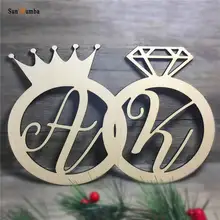 Индивидуальные инициалы персонализированное свадебное оформление реквизит для фотографий деревянные обручальные висящие знаки Свадебные украшения фото стенд реквизит