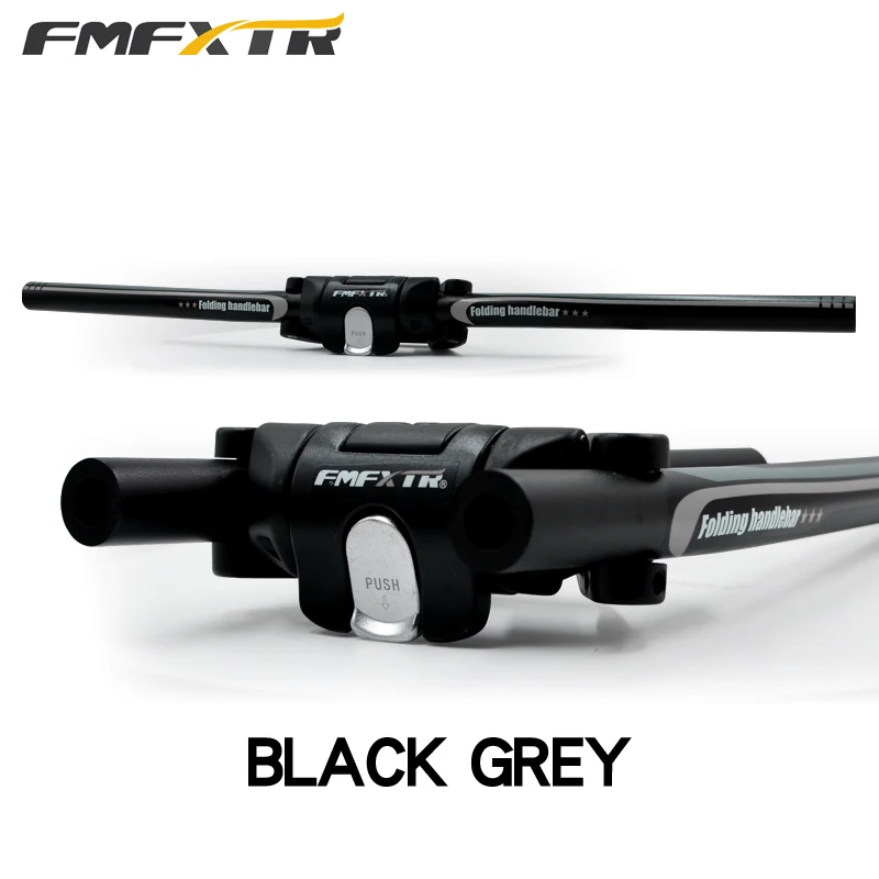 FMFXTR складной руль для велосипеда 620 мм 25,4 31,8 быстроскладной светильник из алюминиевого сплава - Цвет: Black and gray