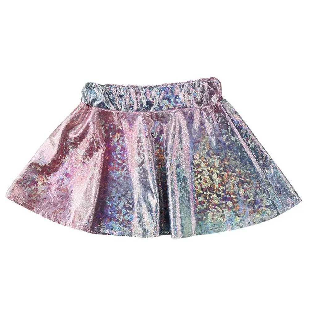 

1-5 Yrs Baby Girl Gradient Color Shiny Half-body Short Skirt Children Perfect Party Skirt Clothing Girl's Fashion Bling Skirts