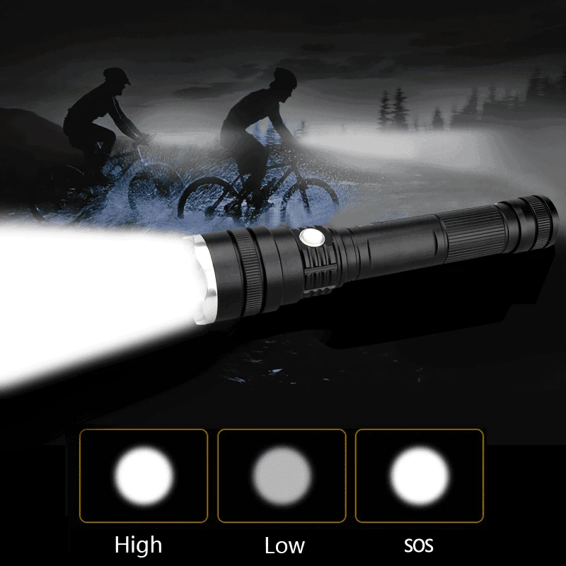 

VASTFIRE Most powerful 3 mode Zoom White light XHP50 LED flashlight torch tactical hunting flashlight for 26650