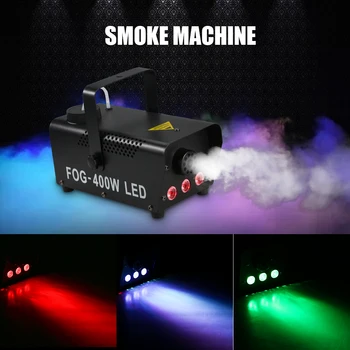 

RGB Disco LED Stage Lighting Effect Wireless Control Smoke Machine Professional Fogger Ejector For Party Wedding Stage 400W