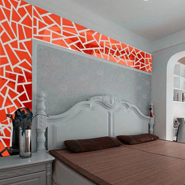 Online Diy Large Geometry Puzzle Acrylic Crystal Wall Decor Art Diy Large Geometry Puzzle Acrylic Crystal Wall Decor Art Mirror Sticker Home Ceiling Ice Lattice Decals Stickers