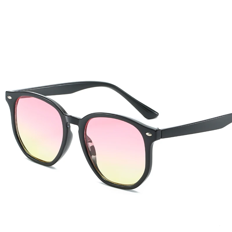 Новинка ray bann солнцезащитные очки для мужчин и женщин 4306 Highstreet шестигранные солнцезащитные очки для женщин кожаный чехол коробки черные зеленые очки - Цвет линз: Pink Yellow Box