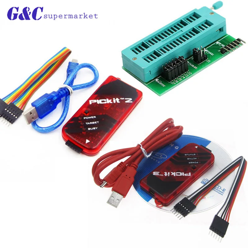 

1set PICKIT3 Programmer + PIC ICD2 PICKit 2 PICKIT 3 Programming Adapter Universal Programmer Seat